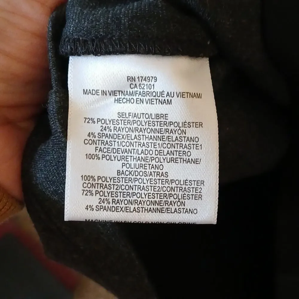 BCBGMAXAZRIA charcoal faux leather combo dress